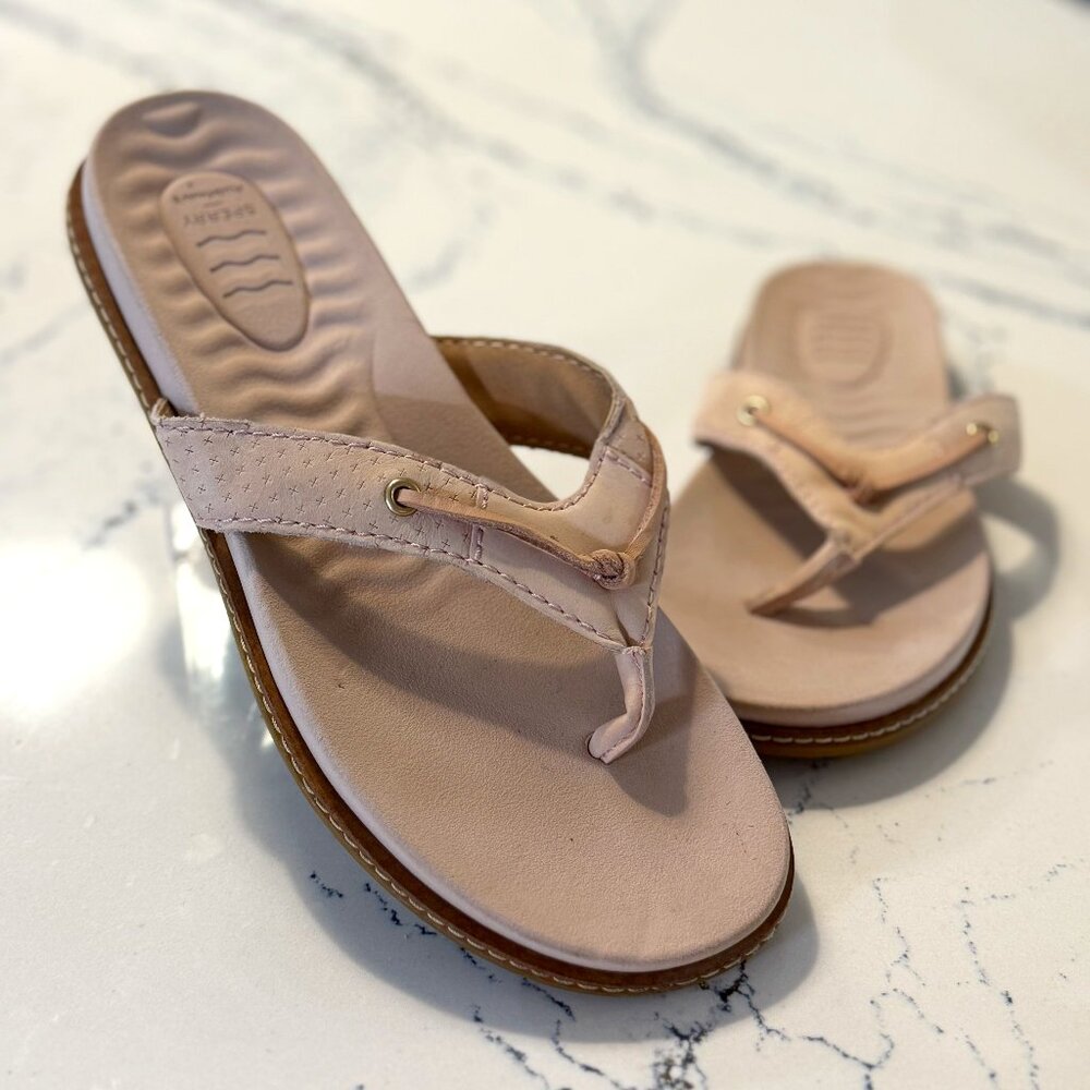 Sperry PlushWave Flip-Flops | STS86126 | Women’s Size 8.5 | Blush Pink Leather